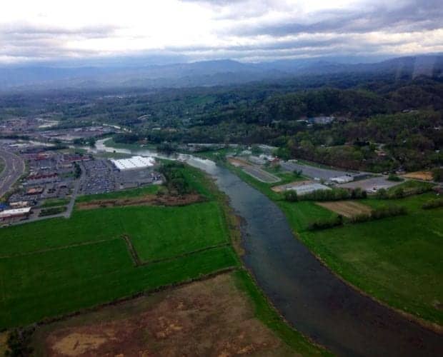aerial view of Sevierville TN