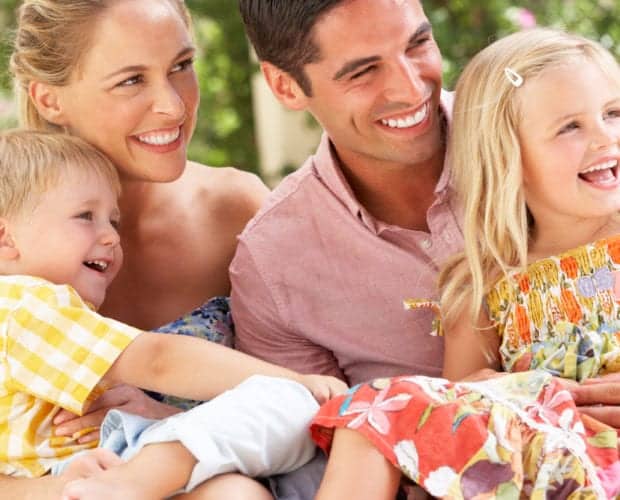 Happy family enjoying vacation in Pigeon Forge TN