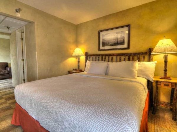 king bed in hotel suite