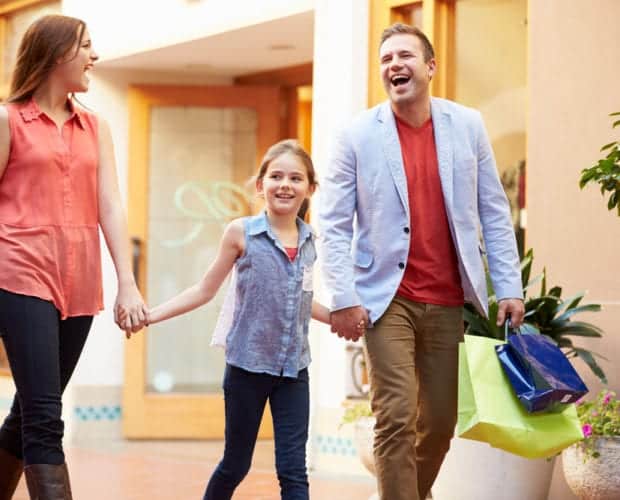 family having fun while shopping