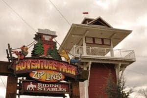 Adventure Park Zip Lines near our Pigeon Forge hotel suites.