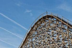 Wooden roller coaster in Pigeon Forge TN
