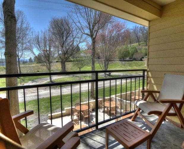 Private balcony at Oak Tree Lodge