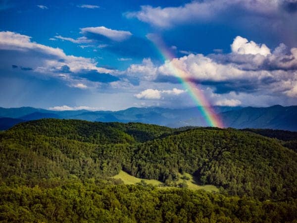 rainbow in the smoky mountains