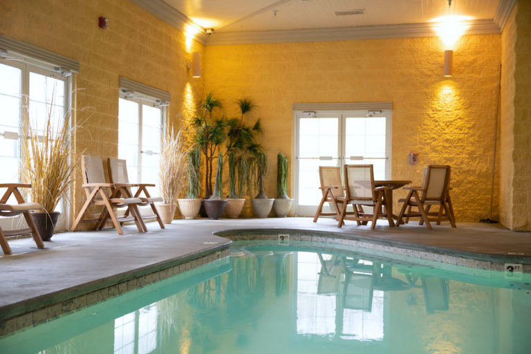 indoor pool inside the Oak Tree Lodge