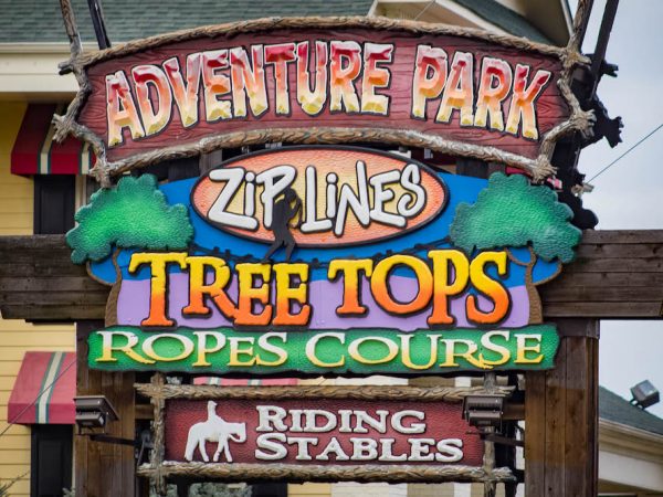 adventure park at five oaks sign